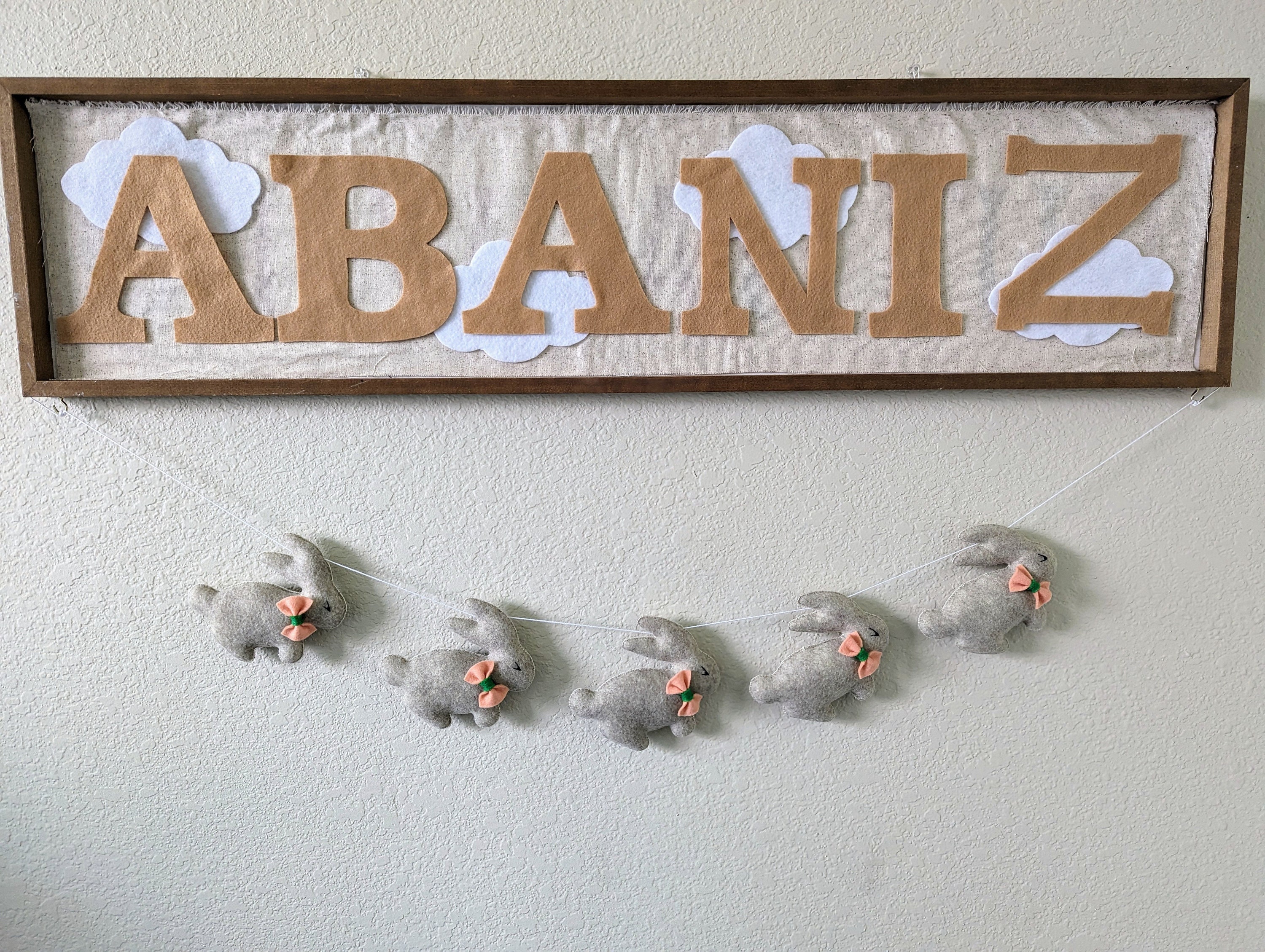 Handmade Felt Bunny Garland | Easter Rabbit Decor | Nursery and Kids ...