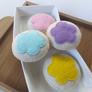 Handmade pretend play felt sugar cookies/Set of 4 felt cookies
