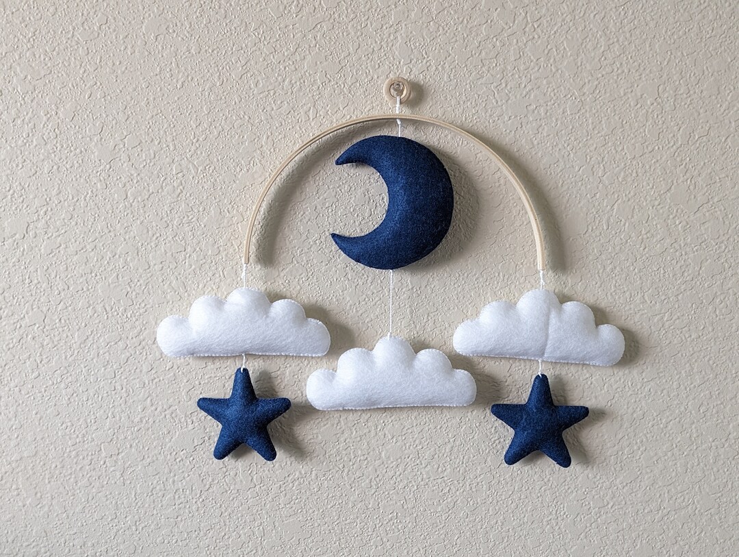 Navy Blue Nursery Decor/cloud Wall Hanging/nursery Decoration/stars ...