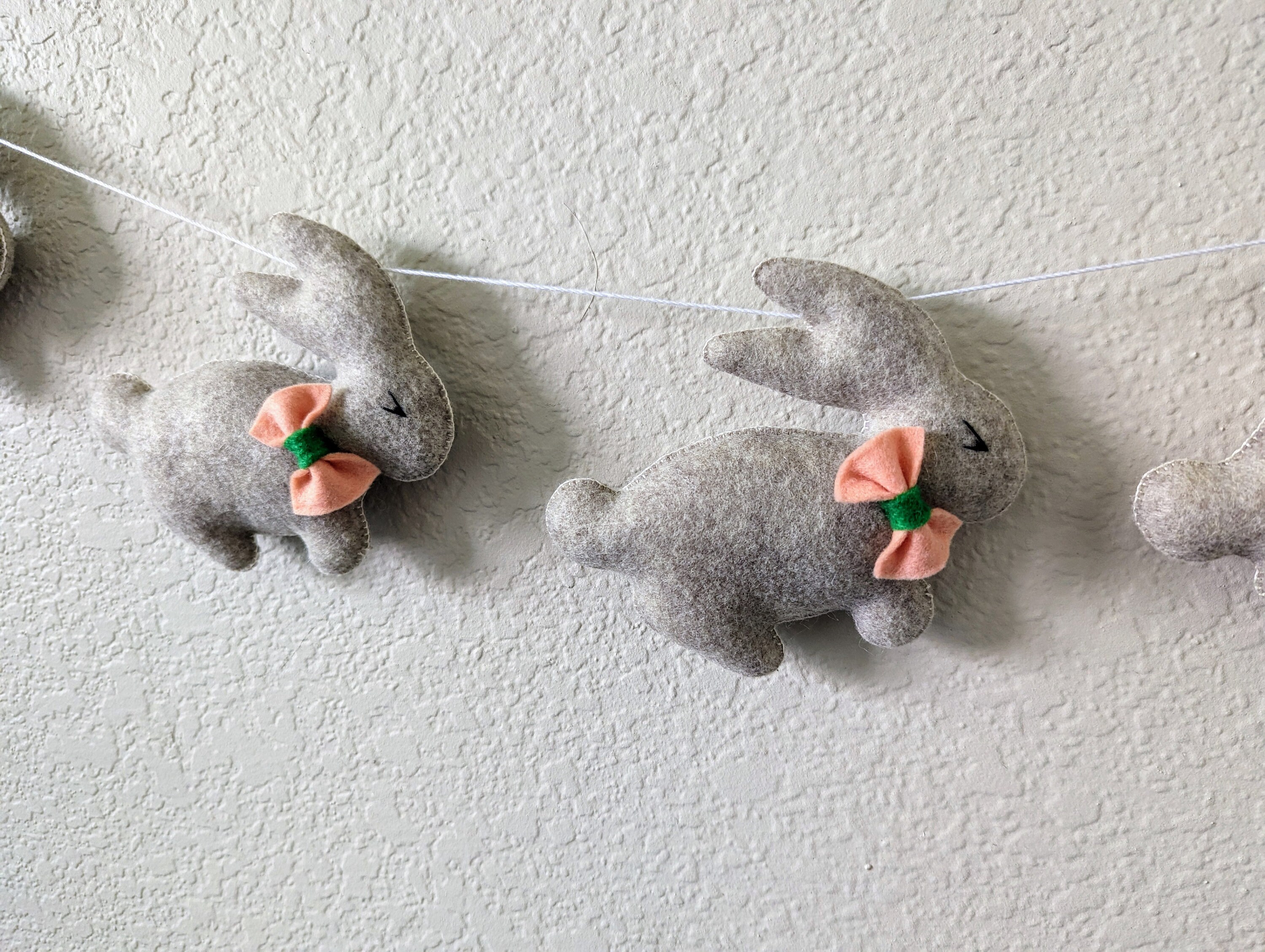 Handmade Felt Bunny Garland | Easter Rabbit Decor | Nursery and Kids ...