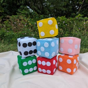Handmade Felt Dice: Colorful Board Game Fun