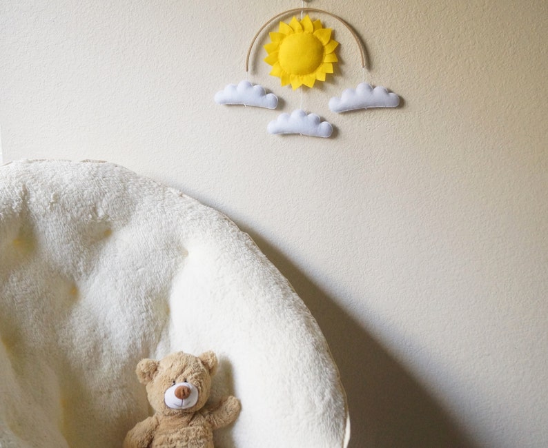 Sun Wall Hanging/nursery Decorations/felt Sun and Clouds/sun - Etsy