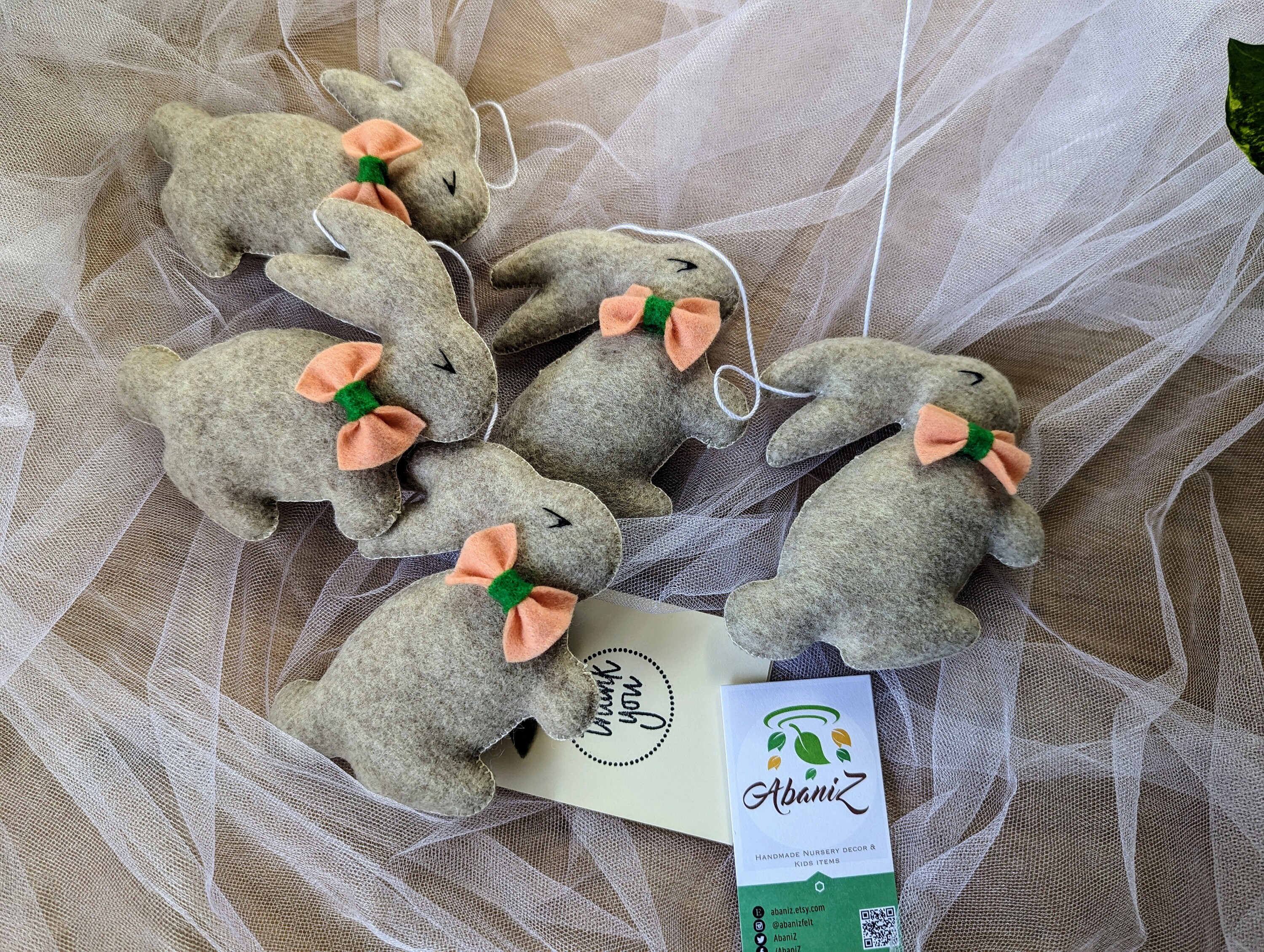 Handmade Felt Bunny Garland | Easter Rabbit Decor | Nursery and Kids ...
