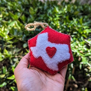 Handmade felt Texas Christmas ornament | Texas holiday decoration