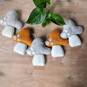 Handmade felt mushroom garland decor| Mushroom banner| Nursery wall hanging