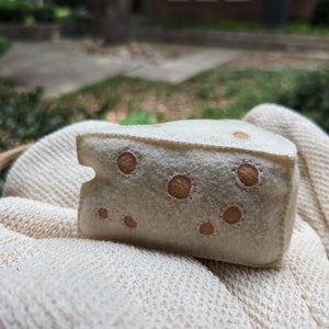 Handmade felt pretend play cheese