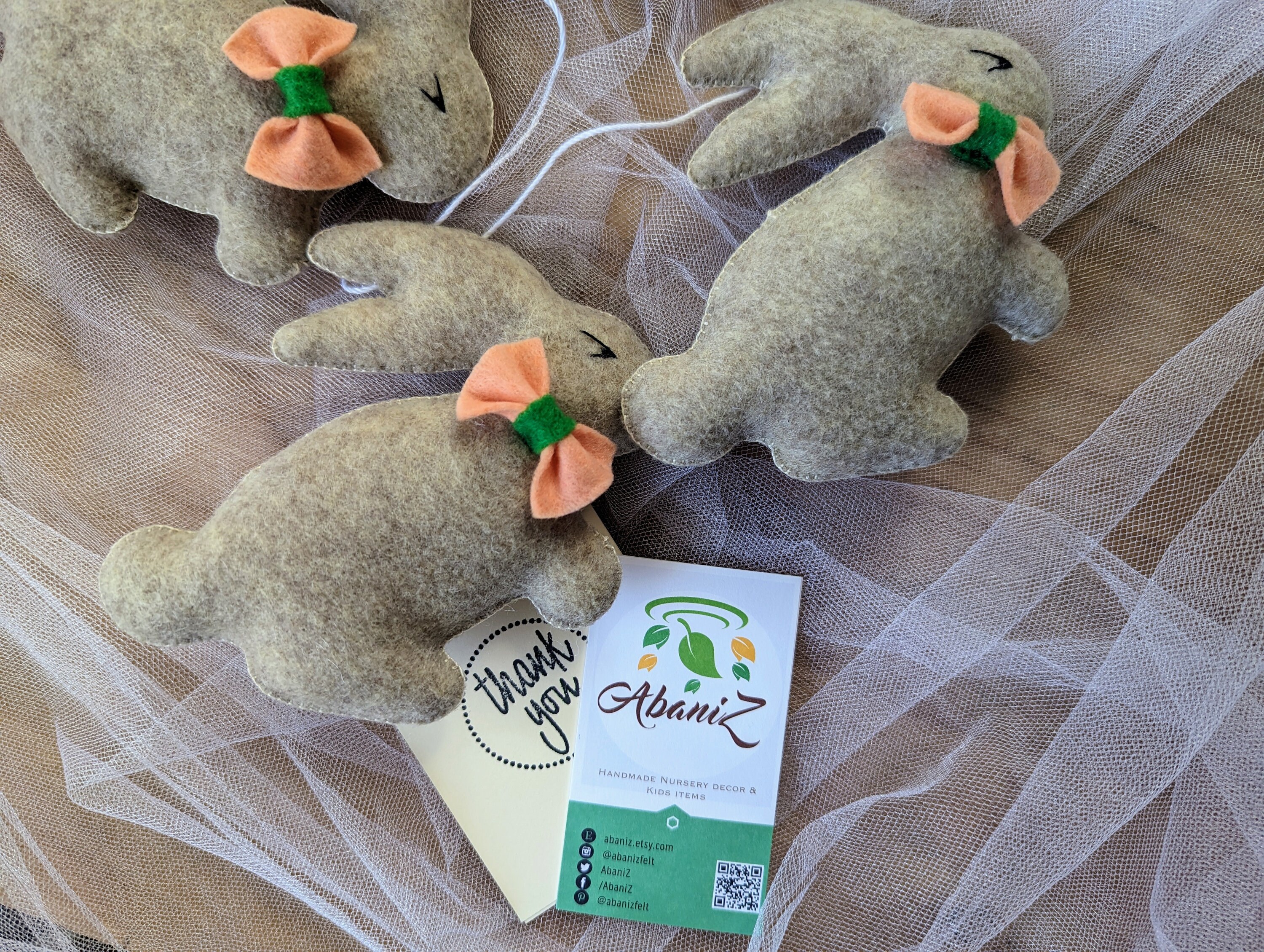 Handmade Felt Bunny Garland | Easter Rabbit Decor | Nursery and Kids ...