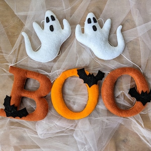 Handmade felt Halloween boo garland decor | Halloween banner