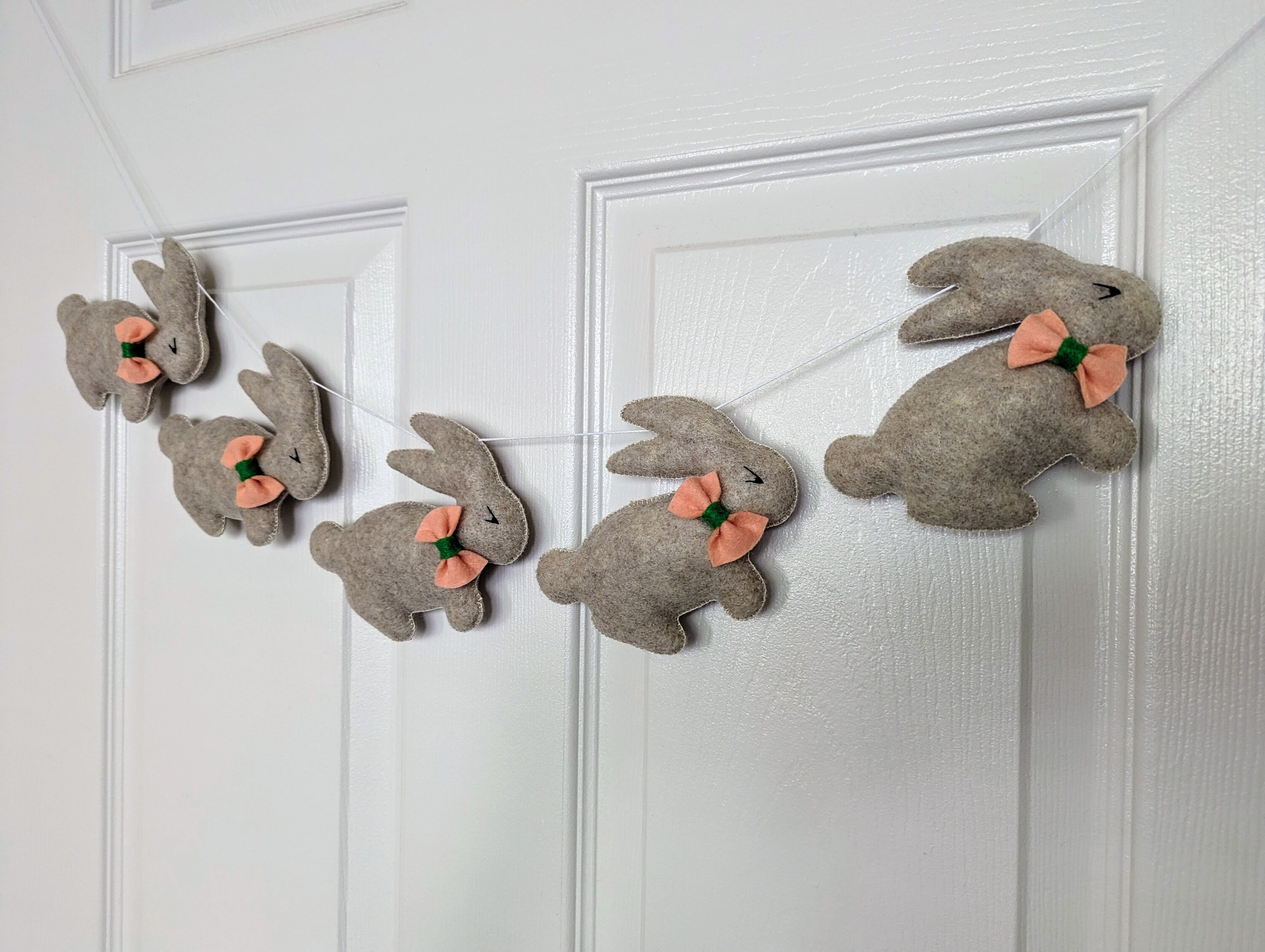 Handmade Felt Bunny Garland | Easter Rabbit Decor | Nursery and Kids ...