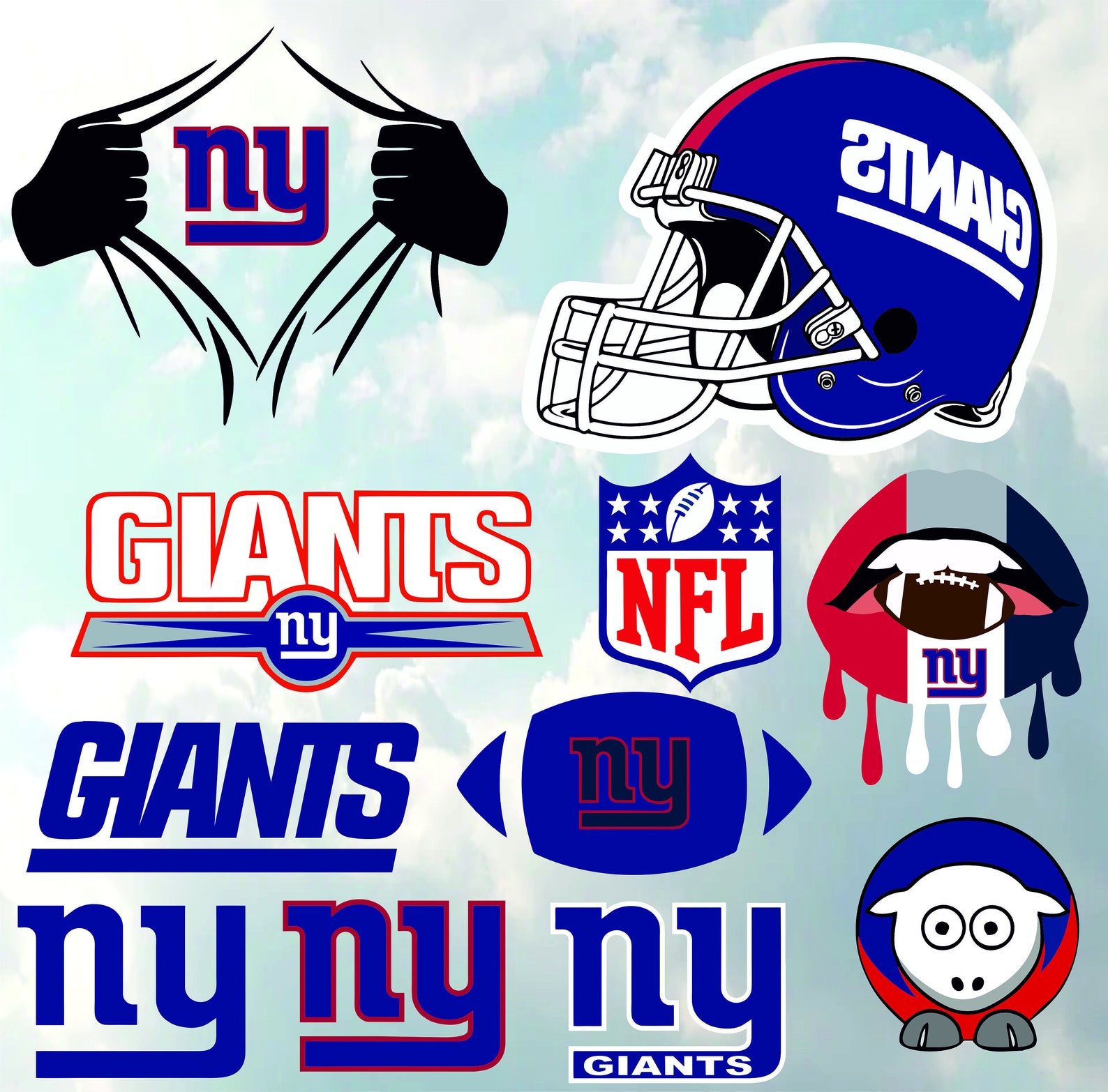 New York Giants Logo Vector Svg Eps Dxf Png Jpg Etsy