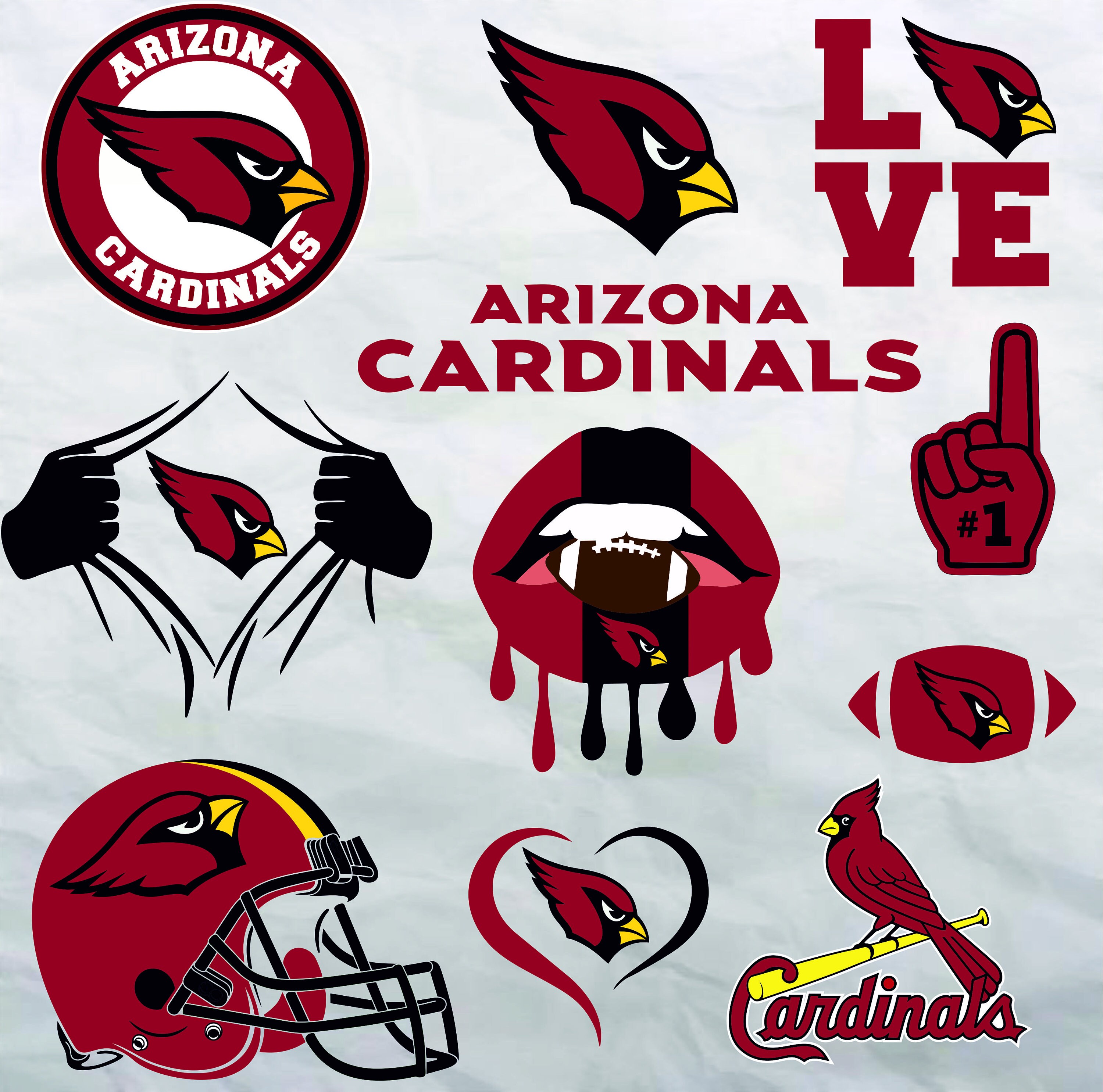Arizona Cardinals logo vector svg eps dxf png jpg | Etsy