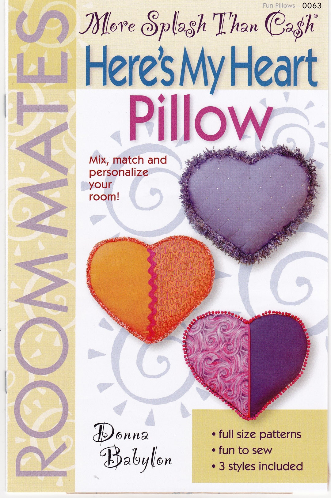 Heres My Heart Pillow Sewing Pattern Etsy