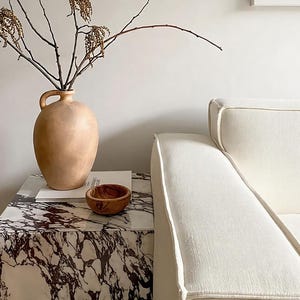 Calacatta Viola Marble Side Table, 100% made in Italy