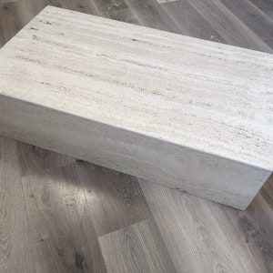 Travertino Romano marmeren salontafel, 100% gemaakt in Italië