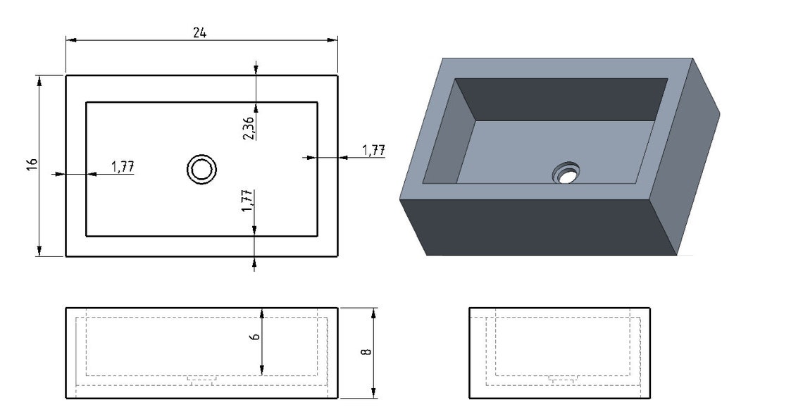Fully Integrated wall mounted sink in italian marble. Etsy
