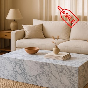 Arabescato Vagli Marble Coffee Table, 100% made in Italy