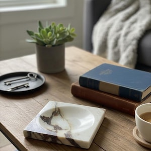 Recogedor de bolsillos de mármol, mármol italiano 100% fabricado en Italia Calacatta Viola, Arabescato, Carrara, Verde, Calacatta, Marrón