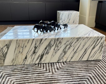 Arabescato Corchia Marble Coffee Table, 100% made in Italy