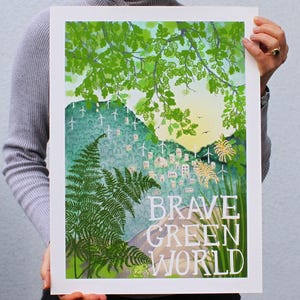 Brave Green World. Nature inspired giclée print