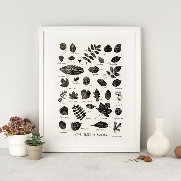 Native Trees of Britain - leaf print