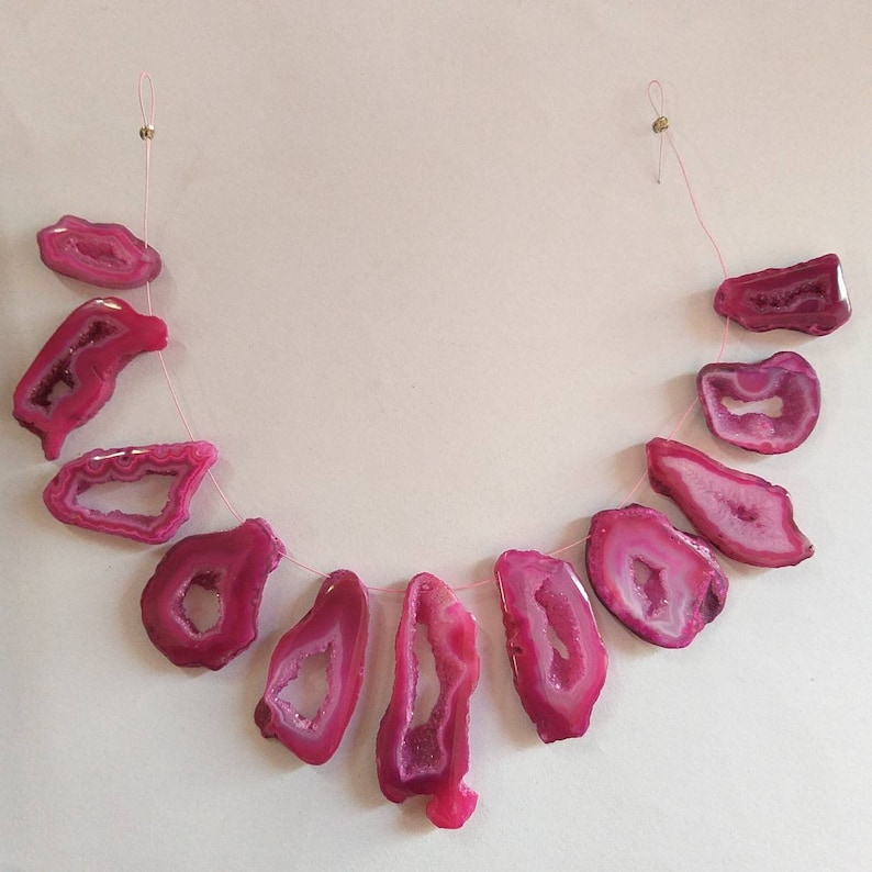 Druzy Slice Pendant Beads Druzy Agate Beads Gemstone BeadsGeode Beads Jewellery Making Beads Supplies Agate Geode Strand11 pcs Lot