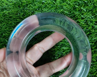 Clear Resin Cuff Bracelet: Extra Large Bohemian Bangle