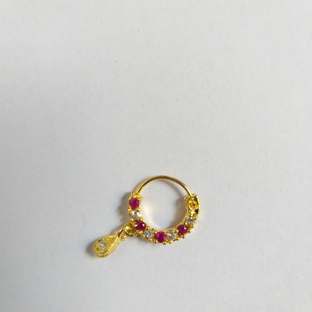 Small Gold Plated Crystal Nose Ring Indian Wedding Nath Nose Jewellery Nostril Ring Ethnic Piercing Fashion Nose Jewellery Bridal Ring Hoop Etsy