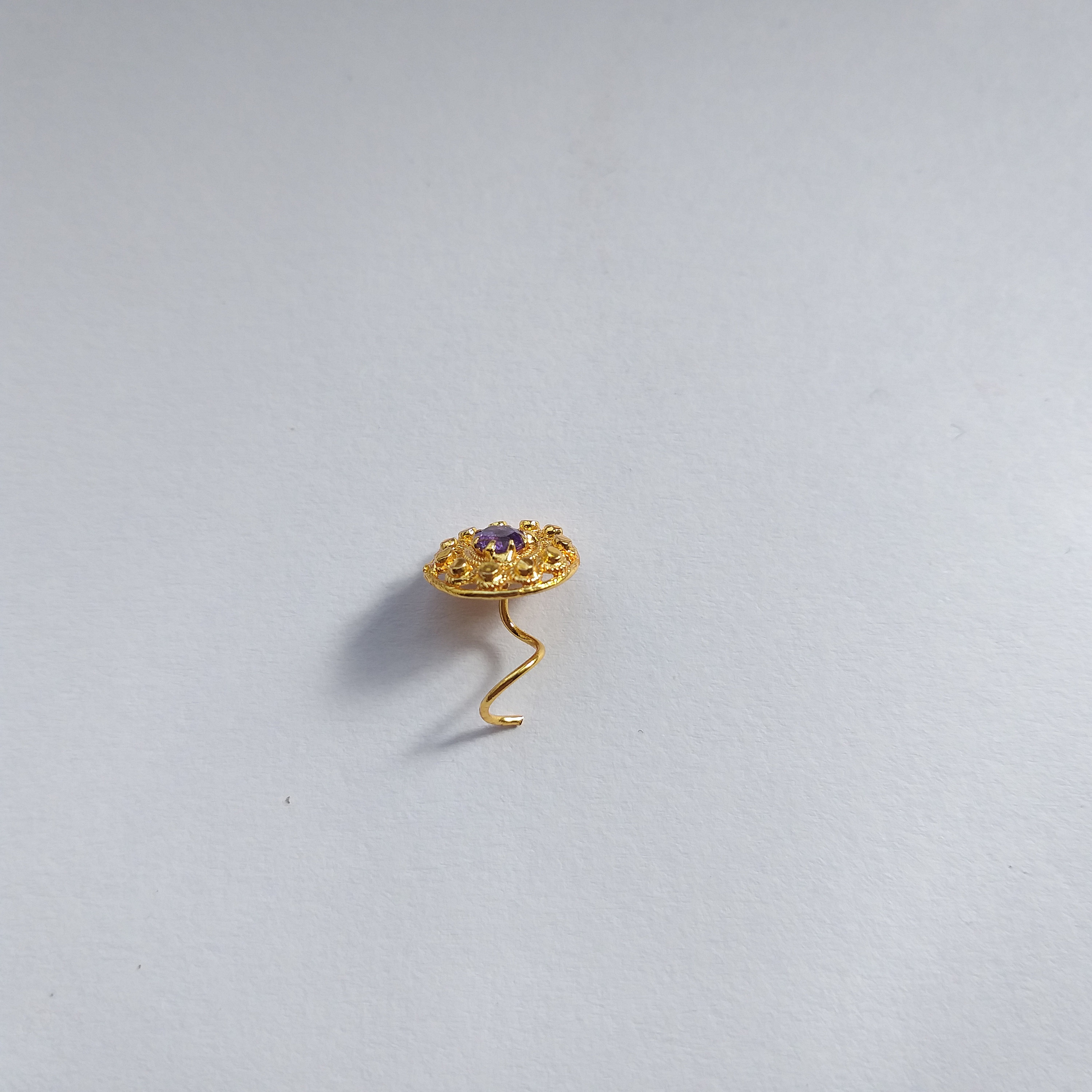 Designer Gold Plated Nose Stud Nose Pin Indian Piercing Nose Etsy