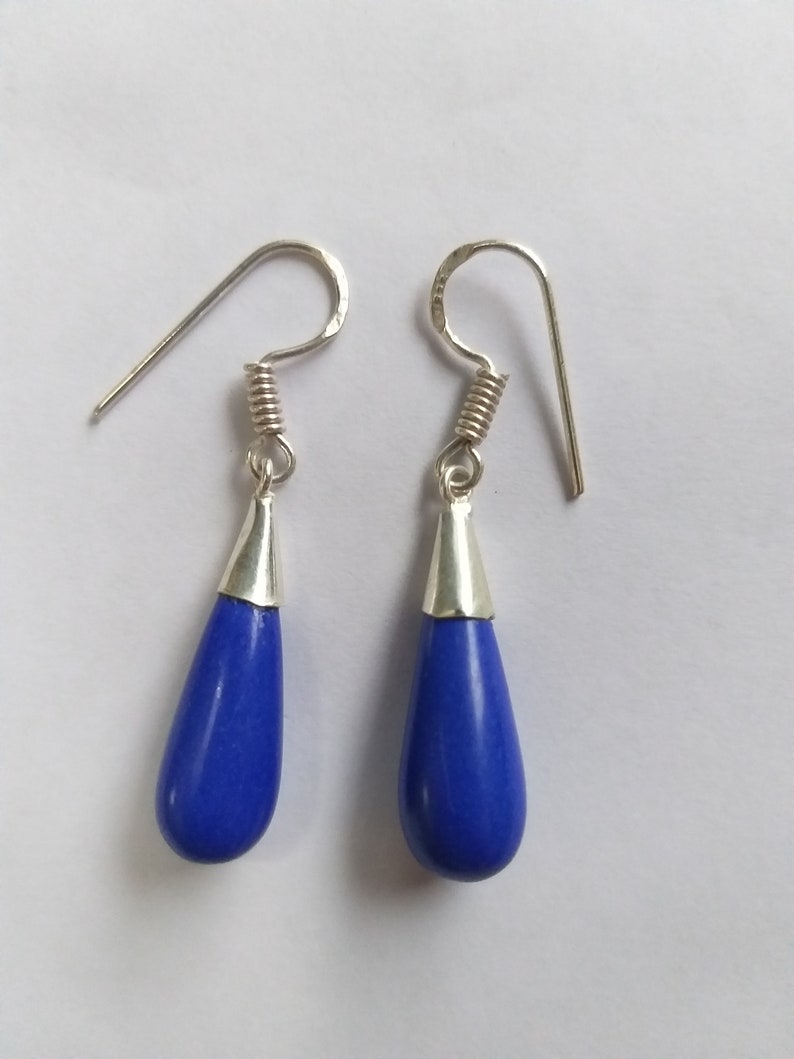 Lapis Lazuli Blue Drop Earrings German Silver Earring Chandelier Earrings Fashion Jewellery Boho Earrings Traditional Earrings