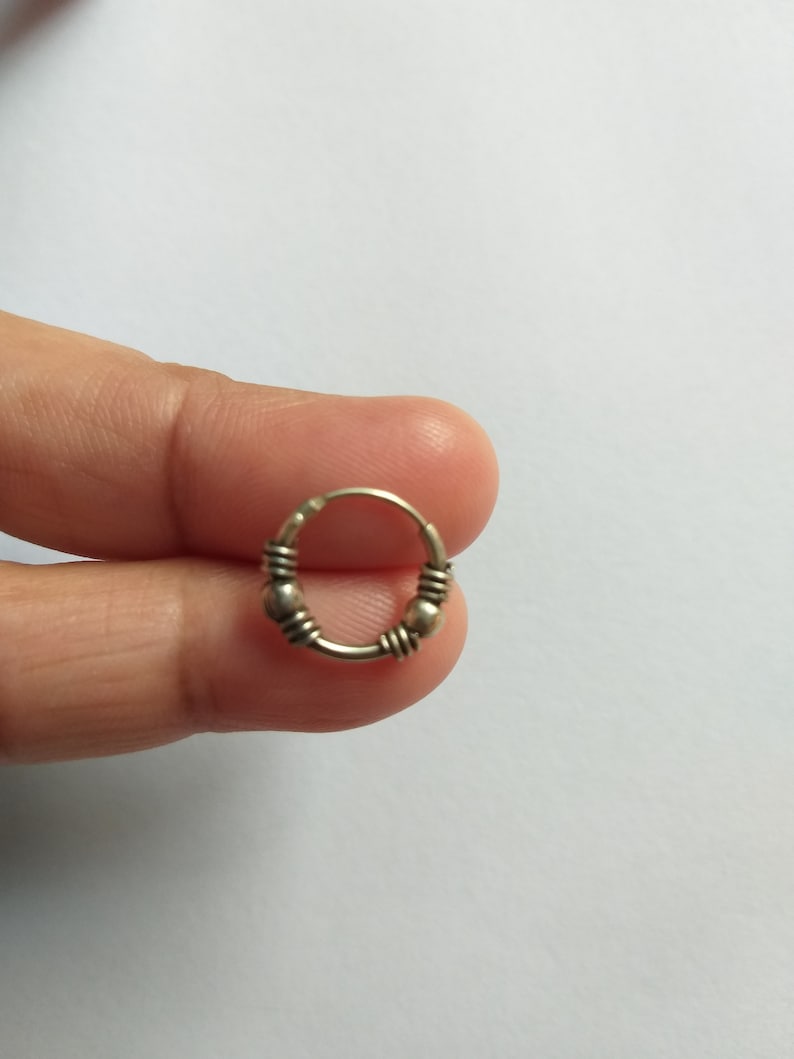Black Oxide Sterling Silver Nose Ring Nose Jewellery Gold Plated Nostril Ethnic Piercing Ring Small Nose Ring