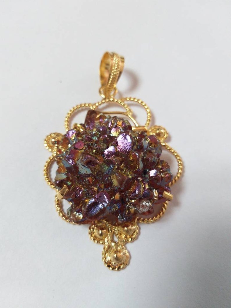 Druzy Titanium Coated Pendant Druzy Geode Pendant Druzy Gemstone Pendant Druzy Gold Electroplate PendantFashion Jewellery