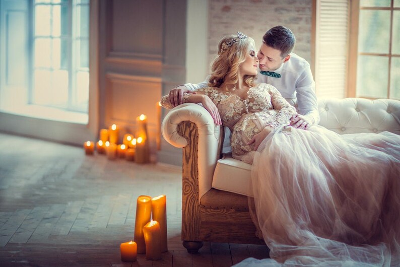 Maternity Pink Dress Maternity Pregnancy Gown Long Train Etsy