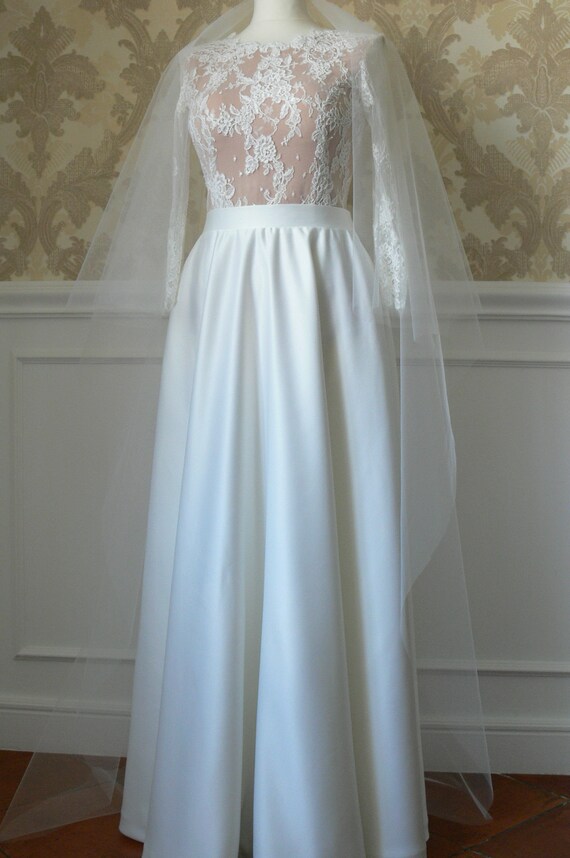 lace bridal bodysuit with sleeves