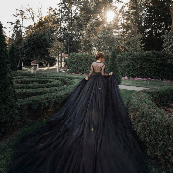 etsy black wedding dress