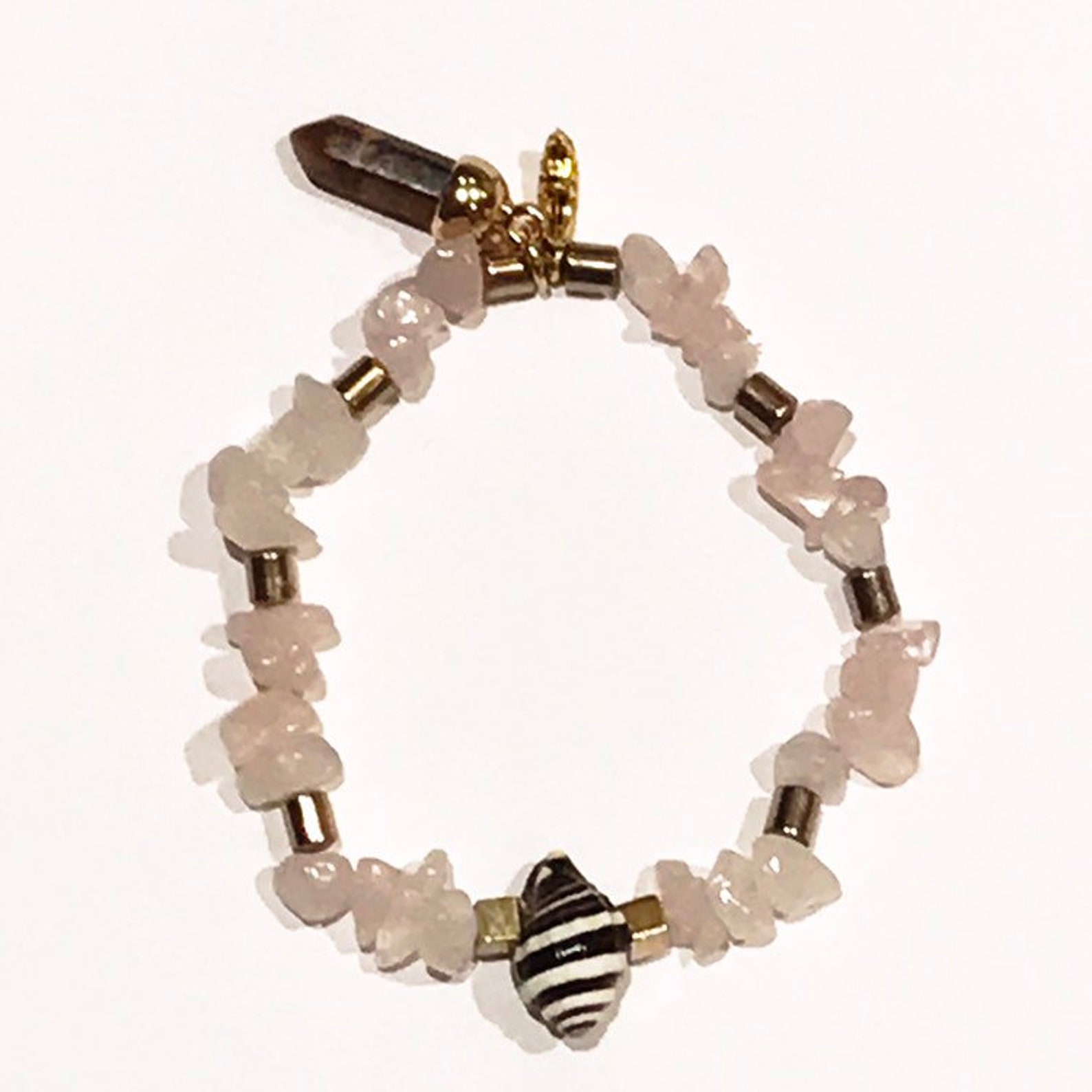 Rose Quartz and Tigers Eye Bracelet, Unisex Jewelry, Beaded, Healing