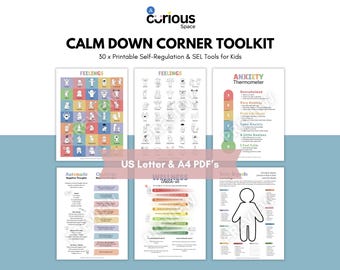 Calm Down Corner Printables | 30 Self-Regulation & SEL Tools for Kids (Digital Download)