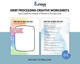 Grief Worksheet for Children and Teens: Art Therapy Bereavement Printable for Processing Loss or Grief Journal Page (Digital Download)