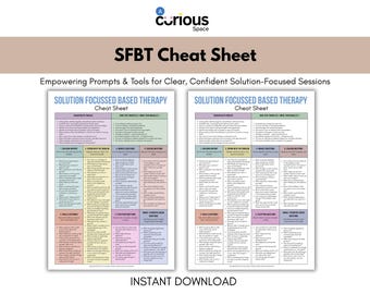 SFBT Cheat Sheet: Solution Focused Therapy Questions (Printable PDF)