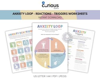 Anxiety Worksheets for Kids & Teens: Coping Skills, Triggers (Digital Download)