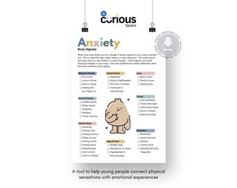 Anxiety Body Signals Poster: Emotional Regulation, Homeschool Counseling (Digital Download A4/US Letter PDF/JPEG Files)