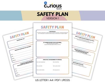 Reducing Suicide Risk With A Safety Plan,  Crisis Safety Plan, Teen Mental Health, Suicide Prevention Safeguarding, Self Harm Coping Tool