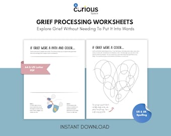 Grief Loss Bereavement Worksheet for Children and Teens: Art Therapy Printable for Processing Grief (Digital Download)