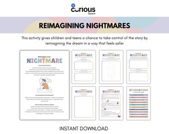 Nightmare Coping Skills Worksheets: Sleep Anxiety, Dreamwork (Digital Download)