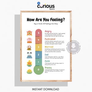 Rainbow Feelings Thermometer, Feelings poster, Calm Corner, Self Regulation poster, Emotional Regulation, Coping Skills Tool