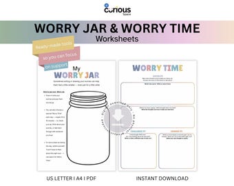 Printable Worry Jar Activity: CBT Anxiety Tool for Kids & Teens (Digital Download