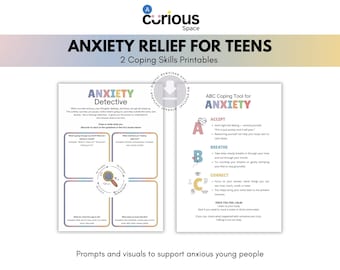 Anxiety Coping Skills Printables: ABC for Anxiety + Detective Activity (Digital Download)