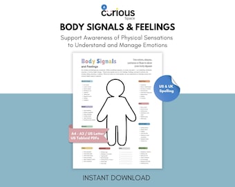 Connecting Body Signals, Physical Sensations and Feelings to Support Emotional Regulation Worksheet (Digital Download)