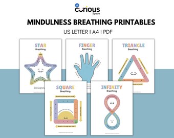 Mindfulness Breathing Exercises for Kids Printable | Star, Finger, Triangle, Square & Infinity Breathing Cards | Calm Corner SEL PDF