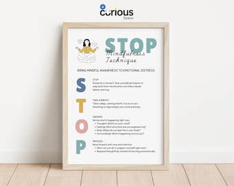Mindfulness S.T.O.P Poster: Kids & Teens Emotional Regulation (Digital Download)