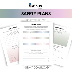Teen Mental Health Safety Plan Template: Coping Skills, Crisis Tool (Digital Download)